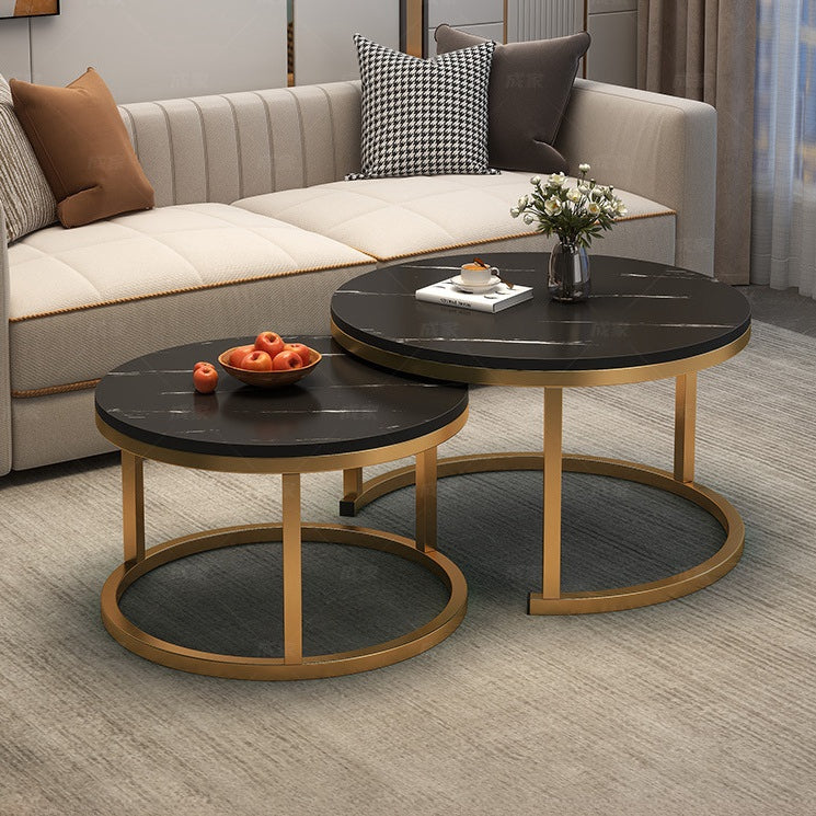 Nesting Coffee & Tea Table with Metal Frame Home Furniture