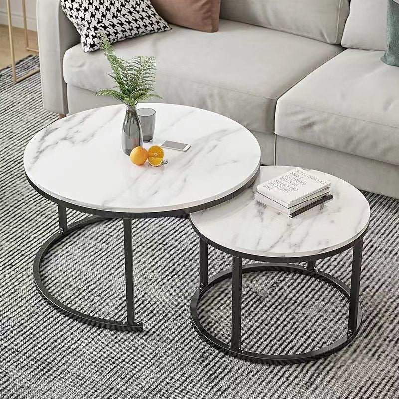 Nesting Coffee & Tea Table with Metal Frame Home Furniture