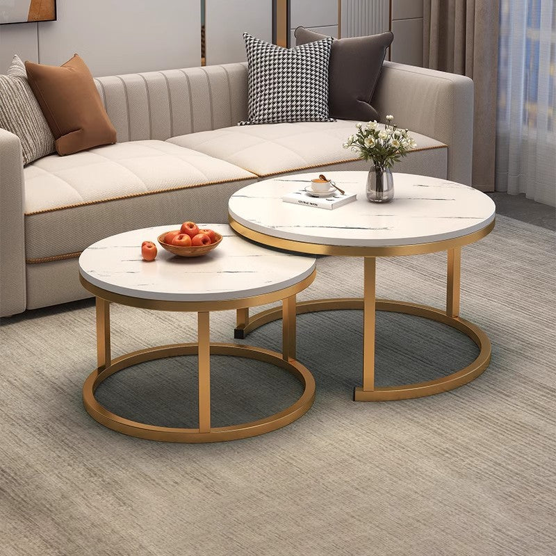 Nesting Coffee & Tea Table with Metal Frame Home Furniture