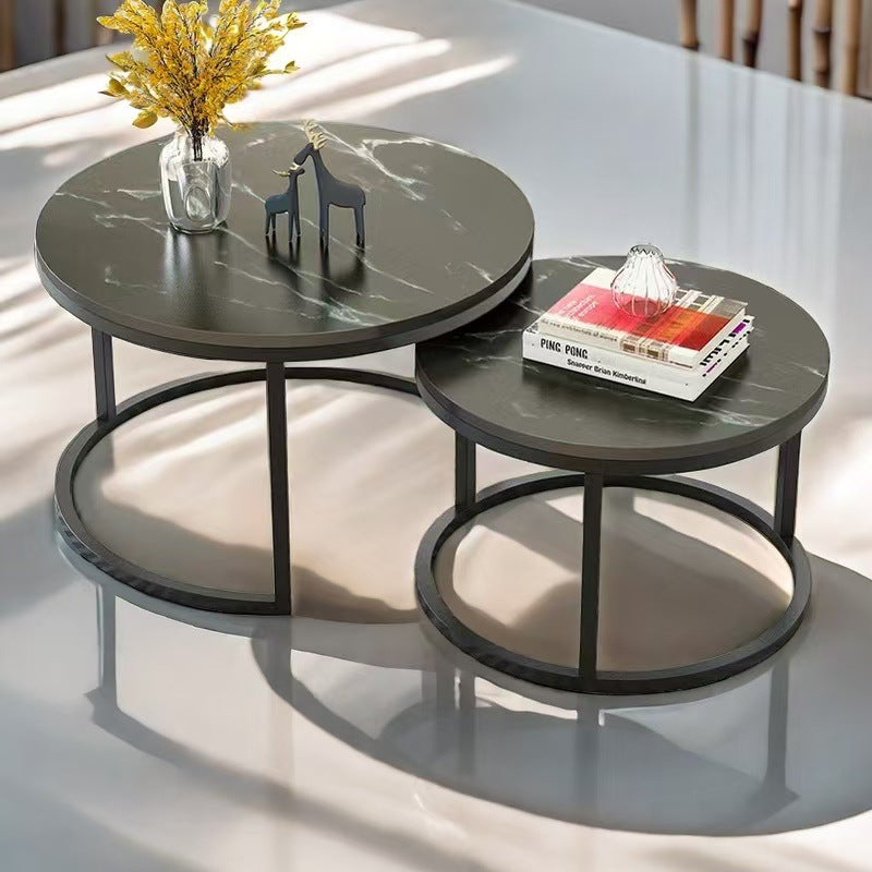Nesting Coffee & Tea Table with Metal Frame Home Furniture