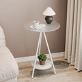 Contemporary Iron Accent Table – Elegant Dual Glass Surface for Modern Interiors