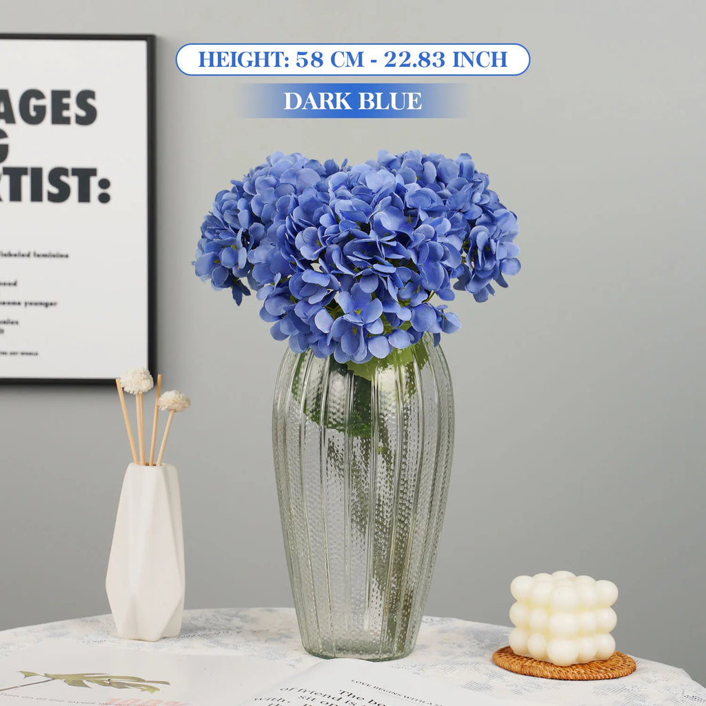 58cm Beautiful Silk Artificial Flowers Hydrangea Flower Bouquet for Home Party Wedding Room Table Decoration Floral Arrangement