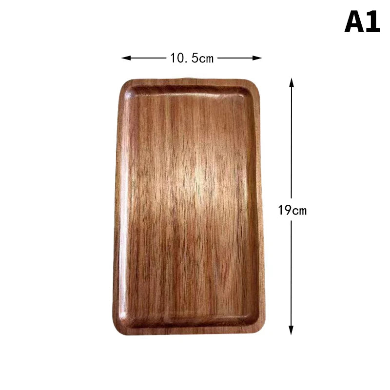 Artisan Solid Wood Food Tray – Minimalist Japanese Design for Fruit, Bread & Tea Service