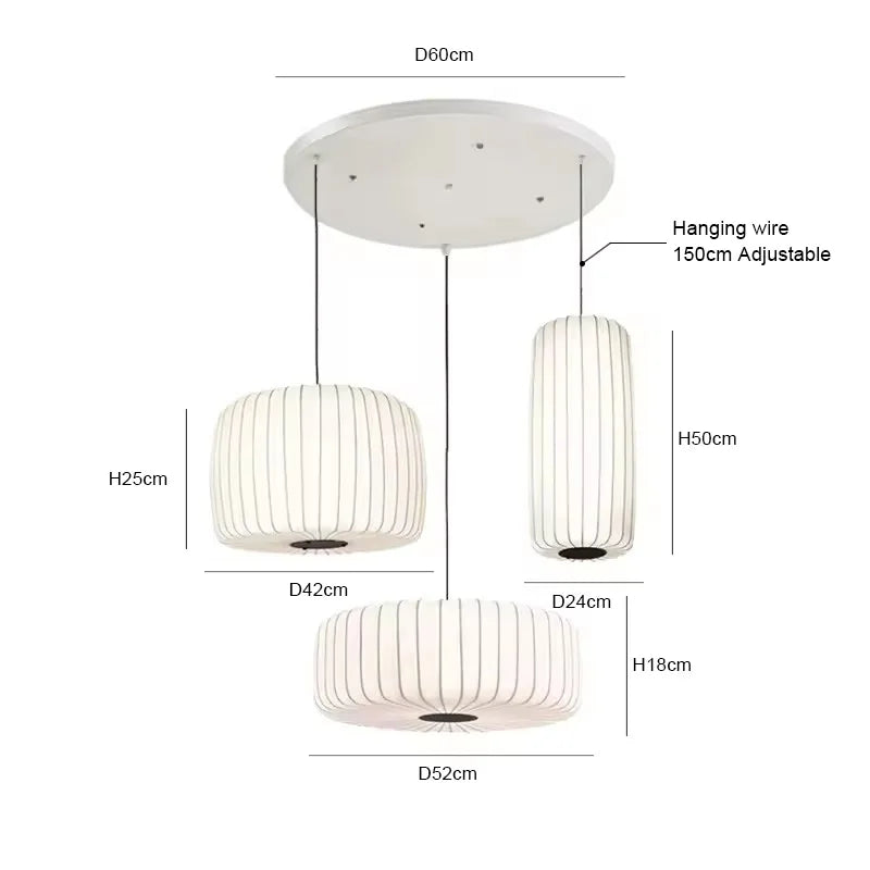 Contemporary Japanese Pendant Light – Nordic Wabi-Sabi Silk Fixture for Creative Interiors