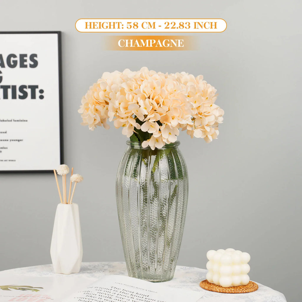 58cm Beautiful Silk Artificial Flowers Hydrangea Flower Bouquet for Home Party Wedding Room Table Decoration Floral Arrangement