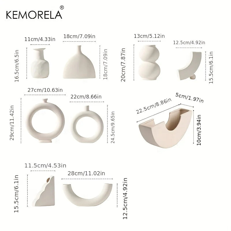 Nordic Ceramic Vase Circular Hollow