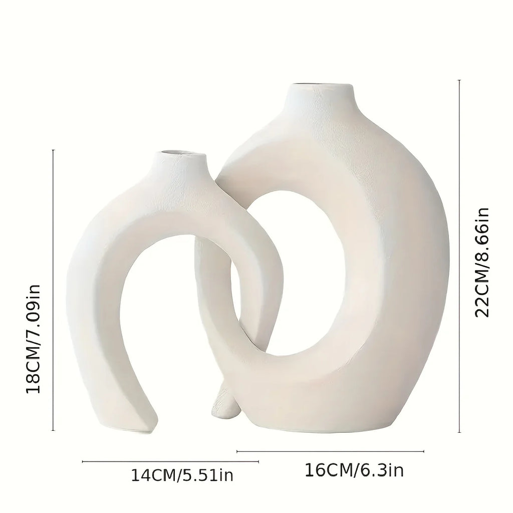 Modern Ceramic Vase Set of 2 for Modern Home Decor,
