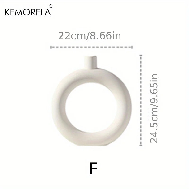 Nordic Ceramic Vase Circular Hollow