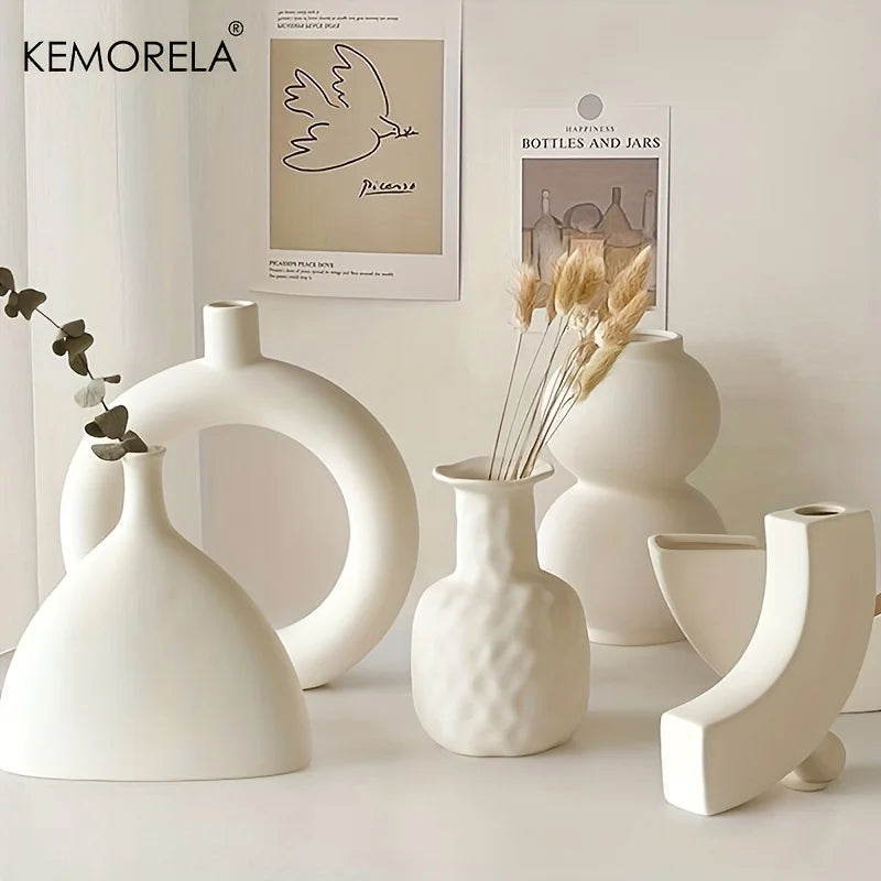 Nordic Ceramic Vase Circular Hollow