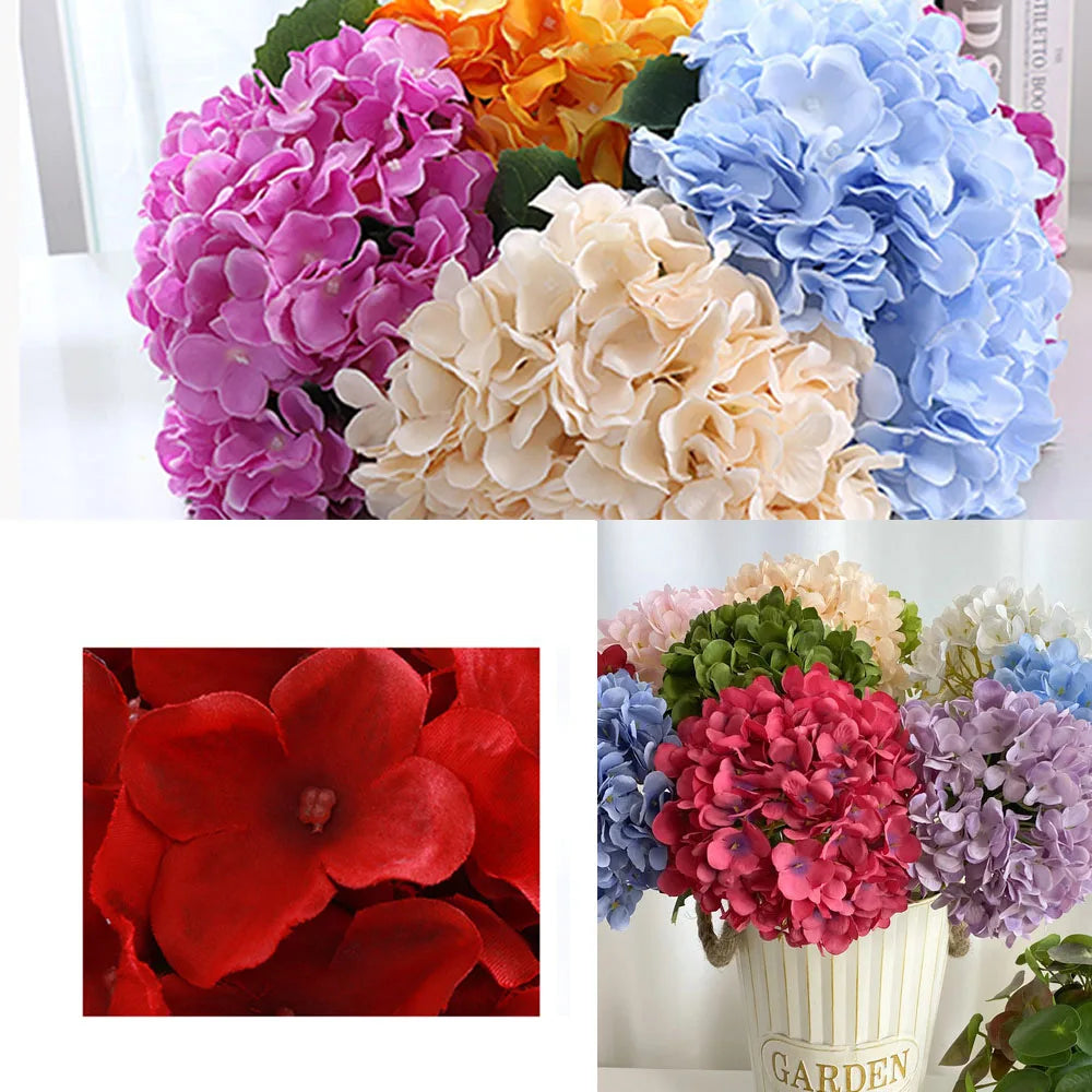 58cm Beautiful Silk Artificial Flowers Hydrangea Flower Bouquet for Home Party Wedding Room Table Decoration Floral Arrangement