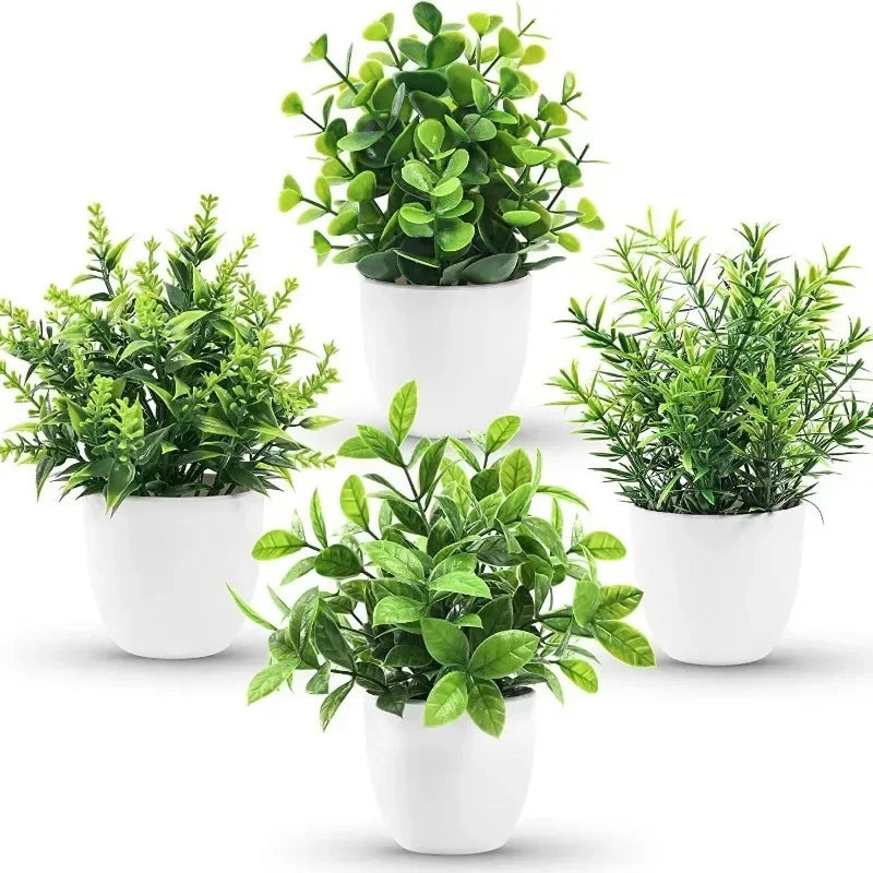 Bulk Artificial Plant Collection – Plastic Bonsai & Faux Green Décor for Home & Garden